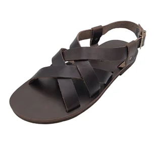 Brązowe greckie sandały z naturalnej skóry SANDINISTA S4838 [Rozmiar: 41] - Sandały męskie - miniaturka - grafika 1