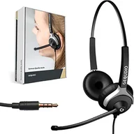 Słuchawki bluetooth - GEQUDIO 2-douszny zestaw suchawkowy z gniazdem 3,5 mm - miniaturka - grafika 1