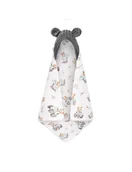 Śpiworki dla dzieci - Bonjour Cherie Kocyk bambusowy do fotelika samochodowego 90/90 Traktory minky Smoked pearl - miniaturka - grafika 1