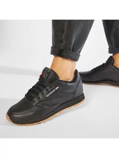 Buty sportowe damskie - Reebok Buty Cl Lthr 49800 Black/Gum - grafika 1