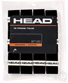 Tenis ziemny - Owijki tenisowe wierzchnie Head Prime Tour x12 czarne - miniaturka - grafika 1