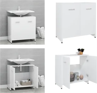 vidaXL Szafka łazienkowa biała 60x33x61 cm materiał drewnopochodny - Szafka łazienkowa - Szafki łazienkowe - Szafka - Szafki - Szafki łazienkowe - miniaturka - grafika 1