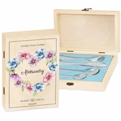 Sztućce dla dzieci - Sztućce dla dzieci zestaw w drewnianym etui z nadrukiem dla - miniaturka - grafika 1