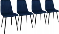 Krzesła - Zestaw 4 krzeseł DankorDesign Axa granatowy - miniaturka - grafika 1