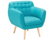 Fotele - Beliani Fotel morski - fotel wypoczynkowy - do salonu - tapicerowany - MELBY niebieski - miniaturka - grafika 1