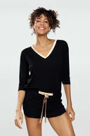 Piżamy damskie - Damska piżama, czarna, Dkaren - miniaturka - grafika 1