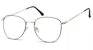 Oprawki okulary Pilotki zerówki korekcyjne 924F czarno-srebrne - Okulary korekcyjne, oprawki, szkła - miniaturka - grafika 1