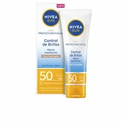 Kremy do twarzy - NIVEA SUN Ochrona twarzy UV Kontrola połysku FP50 (50 ml), krem do twarzy z kolorem, krem matujący z wysokim filtrem przeciwsłonecznym, krem do twarzy dla normalnej skóry - miniaturka - grafika 1
