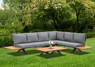 Narożnik ogrodowy SORRENTO WOOD Graphite - Meble ogrodowe - miniaturka - grafika 1