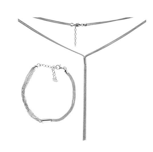 ankabizuteria.pl Srebrny komplet włoski - z bransoletką i naszyjni