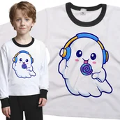 Piżamy dla dziewczynek - Piżama dziecięca Duszek W Słuchawkach Z Lizakiem Halloween 98/104 - VoloDonum - miniaturka - grafika 1