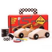 Zabawki kreatywne - KIPOD Kipod, zestaw kreatywny Sticar drewniane auta - miniaturka - grafika 1