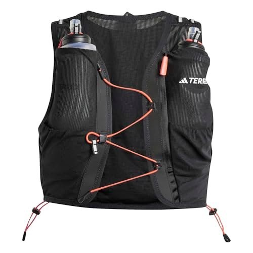 adidas Uniseks Terrex TechrockTrail Running Vest 5 L, Black / White / Impact Orange, XS