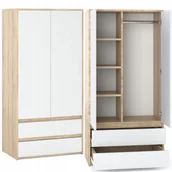 Szafy - Szafa Dąb Sonoma Biała Garderoba - miniaturka - grafika 1