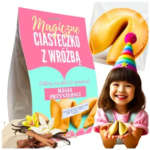 Ciasteczko z Wróżbą "Magiczne Urodziny" - Podziękowanie dla Gości- Komplementy - 1 szt - Desery dla dzieci - miniaturka - grafika 1