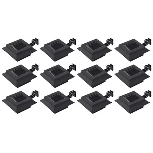 vidaXL Lampy solarne LED do ogrodu, 12 szt., kwadratowe, 12 cm, czarne - Lampy ogrodowe - miniaturka - grafika 1