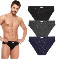 Majtki męskie - Slipy Majtki Męskie 100% Bawełna 3pak Moraj 6xl - miniaturka - grafika 1
