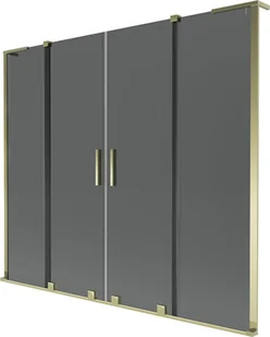 Mexen Velar L Duo parawan nawannowy 2-skrzydłowy rozsuwany 180 x 150 cm, grafit, złoty - 896-180-003-42-50 - Parawany nawannowe - miniaturka - grafika 1