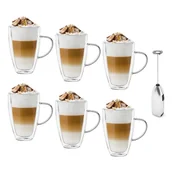 Szklanki - Szklanki termiczne do kawy Tadar Sublime 400 ml 6 szt. i spieniacz do mleka - miniaturka - grafika 1
