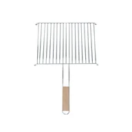 Ruszty - Ruszt grillowy 40 cm x 30 cm ze stali chromowanej z drewnianą rączką Floraland - miniaturka - grafika 1