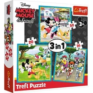 Puzzle - Trefl Puzzle 34846 Myszka Miki z przyjaciółmi 3w1 ŁÓDŹ 34846 - miniaturka - grafika 1