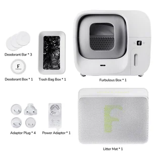 Automatyczna kocia kuweta Furbulous Sterowana Aplikacją, duża przestrzeń 60l dla wielu kotów - biała - Kuwety dla kotów - miniaturka - grafika 8