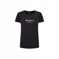 Koszulki i topy damskie - PEPE JEANS KOSZULKA DAMSKA T-SHIRT CZARNA r. S - miniaturka - grafika 1