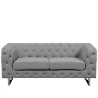 Sofy i kanapy - Beliani Sofa tapicerowana dwuosobowa jasnoszara VISSLAND - miniaturka - grafika 1