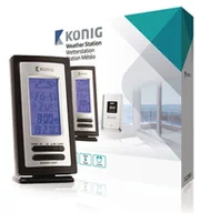 Stacje pogodowe - Wewnętrzna i zewnętrzna stacja pogodowa czarny / srebrny - miniaturka - grafika 1