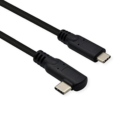 Kabel USB Roline ROLINE USB 3.2 Gen 2x2 Kabel Emark C-C ST/ST 20Gbit/s 100W gewinkelt schwarz 1m