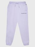 Spodnie i spodenki dla dziewczynek - Calvin Klein Jeans Spodnie dresowe Logo IG0IG01509 Fioletowy Relaxed Fit - miniaturka - grafika 1