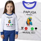 Piżamy dla dziewczynek - Piżama dziecięca Muszę Iść Papuga Dzwoni Ara Papużka 86/92 - VoloDonum - miniaturka - grafika 1