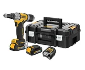 Nitownice - DeWalt DCF414E2GT-QW akumulatorowa nitownica 18V 2x1,7Ah Li-Ion PowerStack 3/16", 15/64", 1/4" w walizce TSTAK - miniaturka - grafika 1
