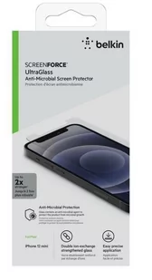Belkin iPhone 12 Mini ochraniacz ekranu UltraGlass antybakteryjna (najlepsza ochrona + zmniejsza bakterie na ekranie do 99%) OVA036zz - Folie ochronne do telefonów - miniaturka - grafika 2