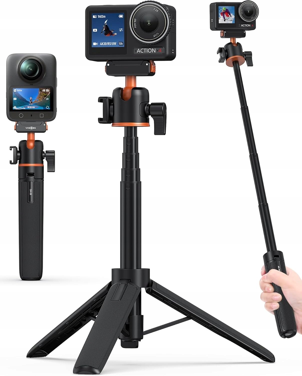 Statyw Selfie Stick do Dji Osmo Action 2w1 – 54 cm szybkozłączka magnet