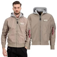 Odzież taktyczna i umundurowanie - Alpha Industries Kurtka MA-1 TT Hood 196108 679 - Vintage Sand - miniaturka - grafika 1