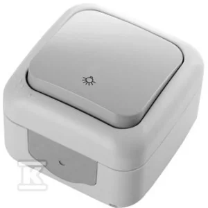 Viko Palmiye- Łącznik zwierny z symbolem światło szary IP54 90555503 - Wyłączniki światła i elektryczne - miniaturka - grafika 1