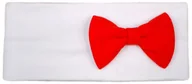 Ozdoby do włosów - OPASKA niemowlęca biała z KOKARDKĄ czerwoną 40 46 - 3-12 mies KLEKLE - miniaturka - grafika 1