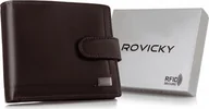 Portfele - Rovicky Skórzany portfel męski z systemem RFID zamykany na zatrzask - Rovicky NoSize - miniaturka - grafika 1