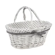 Pozostałe akcesoria do uprawy roślin - Koszyk wiklinowy z ruchomymi uchwytami 35 x 27 x 15/27 cm - miniaturka - grafika 1