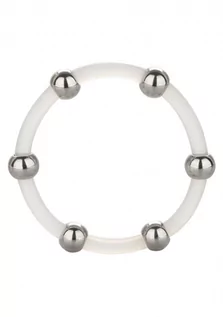 Pierścienie erekcyjne - STEEL BEADED SILICONE RING XL - grafika 1