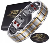Bransolety męskie - SREBRNA ZDROWOTNA BRANSOLETA BRANSOLETKA MĘSKA MAGNETYCZNA MOCNA ORYGINAŁ - miniaturka - grafika 1