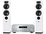 Kino domowe - Zestaw stereo YAMAHA MusicCast R-N600A Srebrny + Indiana Lane Tesi 5 Biały - miniaturka - grafika 1