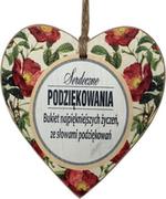 Dewocjonalia - Dekor-pap Tabliczka drewniana - Serdeczne Podziękowania Bukiet... - serce 2220000005999 - miniaturka - grafika 1