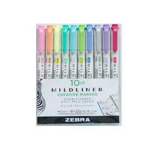 Zakreślacze Zestaw Fluo Zebra Mildliner 10 kolorów - Zakreślacze - miniaturka - grafika 1