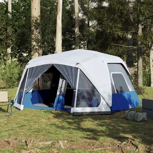 vidaXL Namiot turystyczny z LED, niebieski, 443x437x229 cm - Namioty - miniaturka - grafika 1