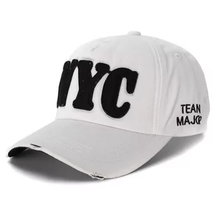 Czapka z daszkiem NYC biała - Czapki męskie - miniaturka - grafika 1