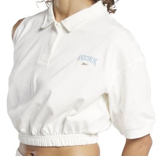 Reebok Top Damski Biały Z Logo Bawełniany S Y2K