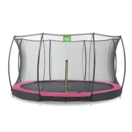 Trampoliny - Exit Trampolina naziemna Silhouette ø366cm z siatką zabezpieczającą różowa - miniaturka - grafika 1