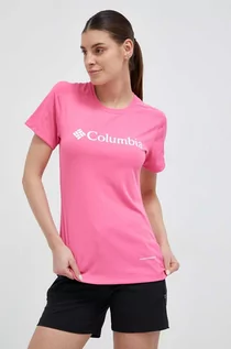 Koszulki sportowe damskie - Columbia t-shirt sportowy Zero Rules Graphic kolor różowy - grafika 1